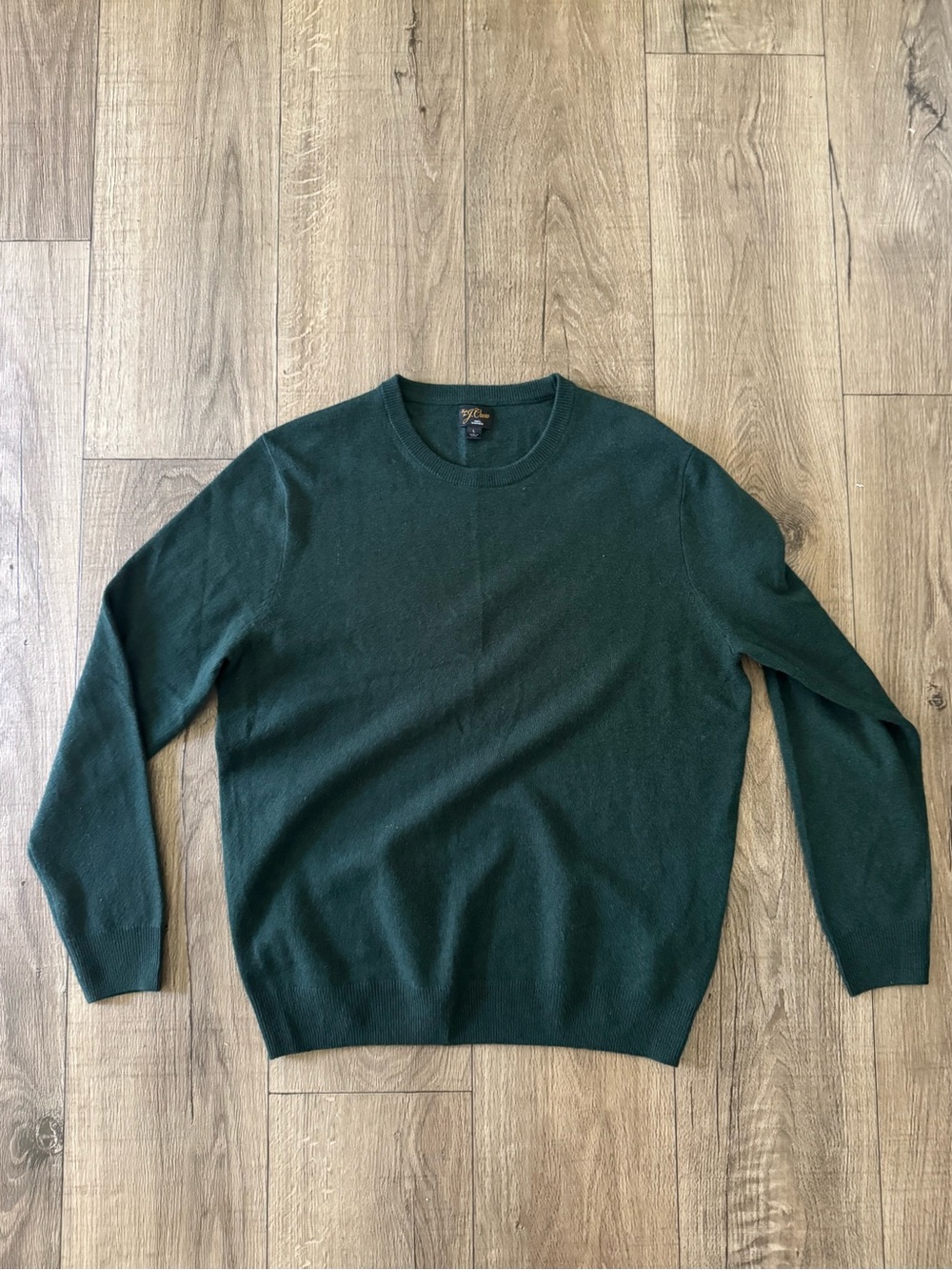 J. Crew Dark Green Cashmere Crewneck Sweater